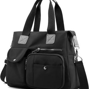 SHIFANQI Tote Bags for Women Stylish Nylon Ladies Shoulder Bag Top Handle Handbag Multi Pockets Work Totes Water Resistant Travel Crossbody Messenger Bag