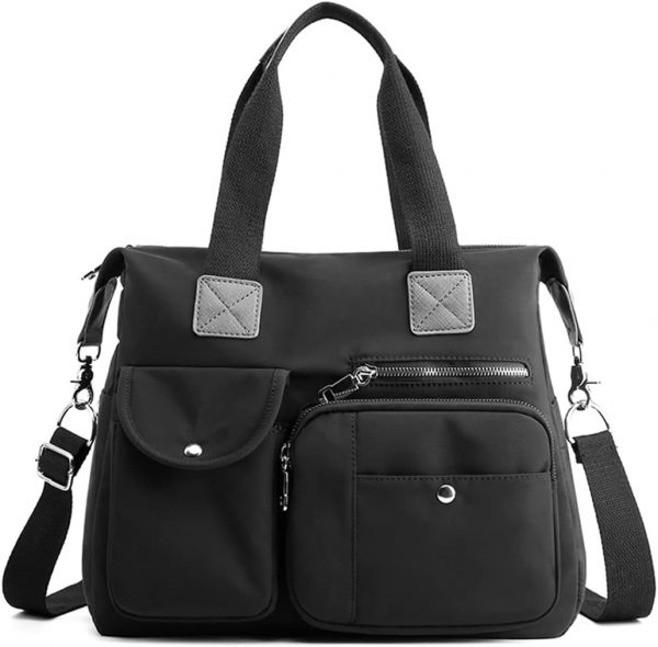 SHIFANQI Tote Bags for Women Stylish Nylon Ladies Shoulder Bag Top Handle Handbag Multi Pockets Work Totes Water Resistant Travel Crossbody Messenger Bag - Image 8