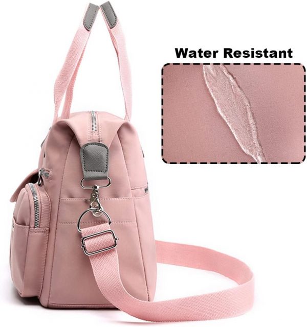 SHIFANQI Tote Bags for Women Stylish Nylon Ladies Shoulder Bag Top Handle Handbag Multi Pockets Work Totes Water Resistant Travel Crossbody Messenger Bag - Image 7