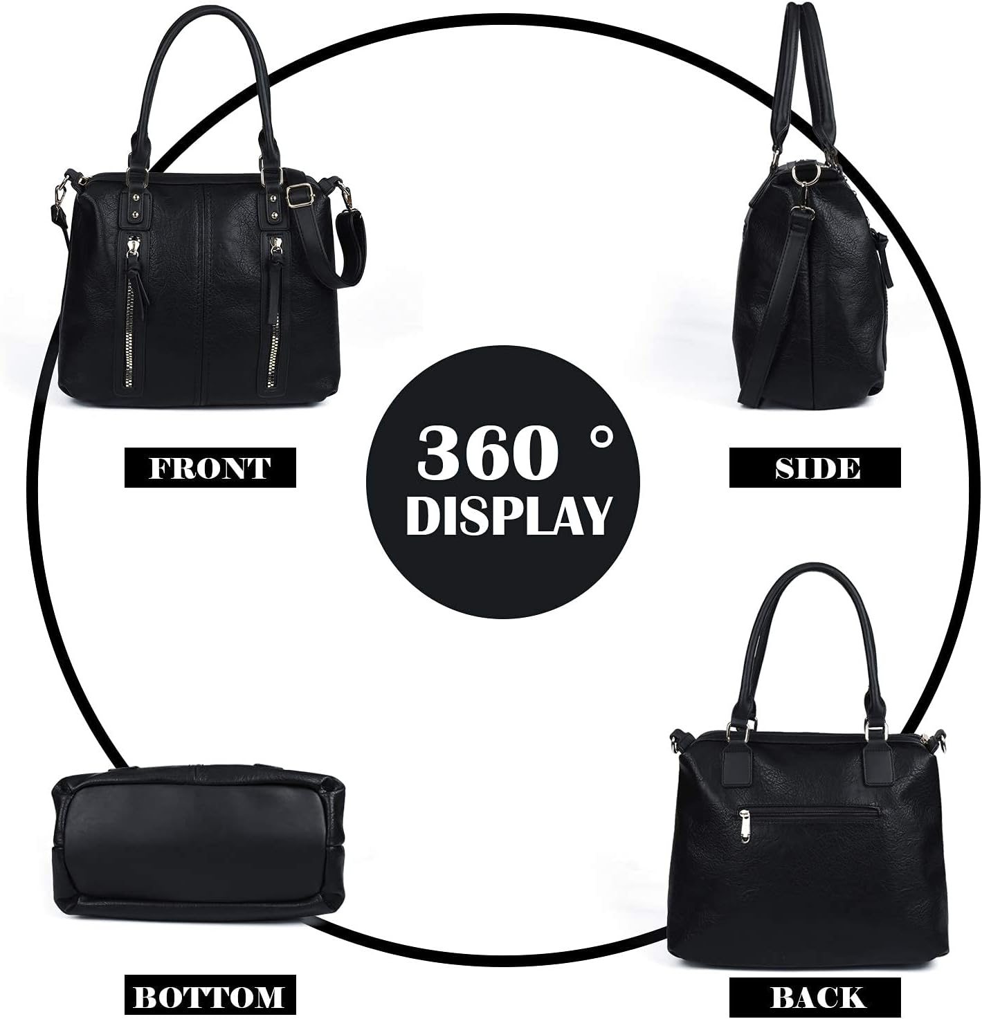 Gladdon Hobo Bags for Women Large Capacity Top Handle Bags with Multi Pocket Tote Shoulder Handbags Faux Leather Crossbody Bag for Work School Travel - Image 5