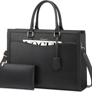 LOVEVOOK Laptop Bags for Women, Ladies Work Tote Bags with Laptop Compartment, Large Women Shoulder Bag Leather Handbags, Womens Shopping Bag for Office Business