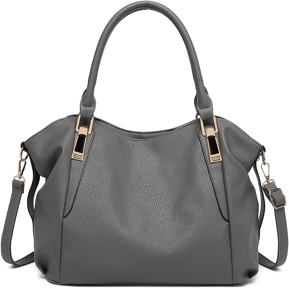 Miss Lulu Women Tote Bag, Soft PU Leather Shoulder Bag, Fashion Large Handbag for Working Ladies, Simple Elegant for Office Travel School Library Shopping