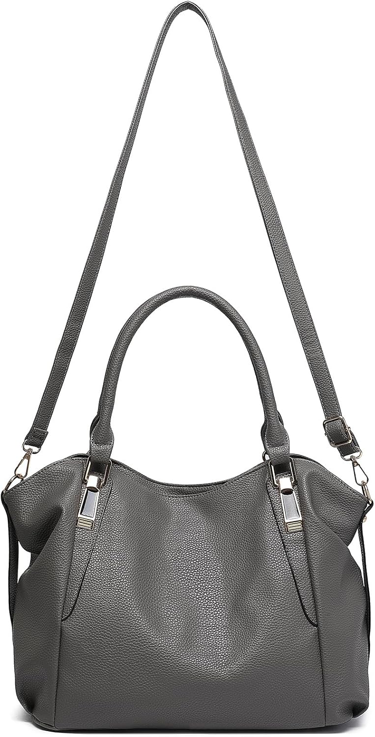 Miss Lulu Women Tote Bag, Soft PU Leather Shoulder Bag, Fashion Large Handbag for Working Ladies, Simple Elegant for Office Travel School Library Shopping - Image 4