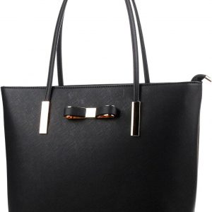 Wedmay Womens Designer Black Large Tote Bag for Laptop Travel Shoulder School Handbag