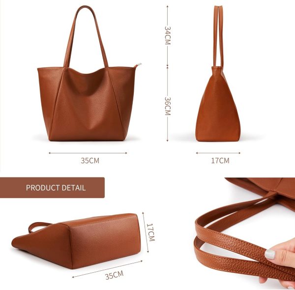 KALIDI Large Tote Bags for Women Ladies Top Handle Handbags PU Leather with Zipper for work,shopping,school,travel - Image 7