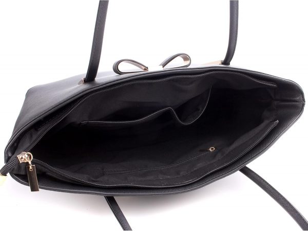 Wedmay Womens Designer Black Large Tote Bag for Laptop Travel Shoulder School Handbag - Image 6