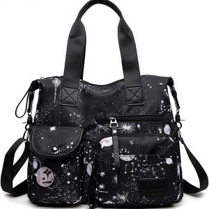 SHIFANQI Tote Bag for Women,Large Capacity Top Handle Handbags with Multi Pockets & Zip,Lightweight Ladies Shoulder Bags,Waterproof Nylon Cross body Messenger Bag for Work, Travel