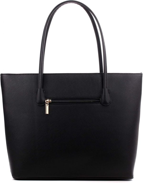 Wedmay Womens Designer Black Large Tote Bag for Laptop Travel Shoulder School Handbag - Image 3