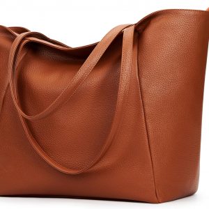 KALIDI Large Tote Bags for Women Ladies Top Handle Handbags PU Leather with Zipper for work,shopping,school,travel