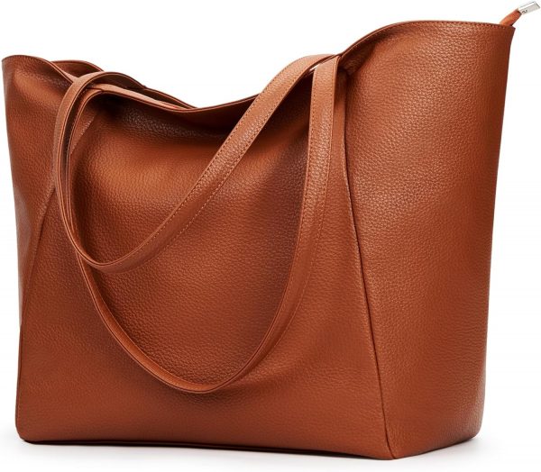 KALIDI Large Tote Bags for Women Ladies Top Handle Handbags PU Leather with Zipper for work,shopping,school,travel