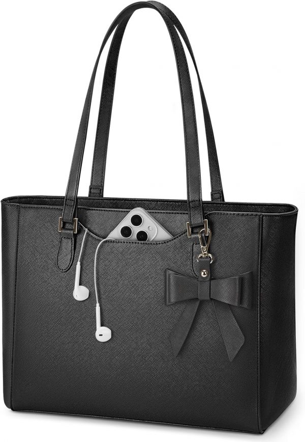 KTMOUW Handbags for Women Large Capacity PU Leather Tote Bags for Women with Zip, Shoulder Bag Ladies Handbag Tote Bag for School Work Travel Shopping Black