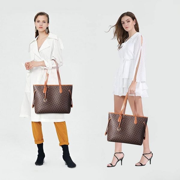 Lekesky Tote Bag for Women Stylish Handbag Faux Leather Shoulder Bag for Work School Dating, Brown - Image 6