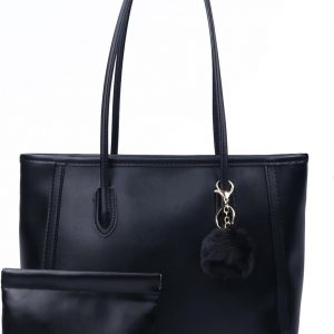 Mervokl Women's Tote Bag Large PU Leather Shoulder Bag Handbag with Zipper for School Work Leisure Travel Shopping, with a Ladies Purse Organiser