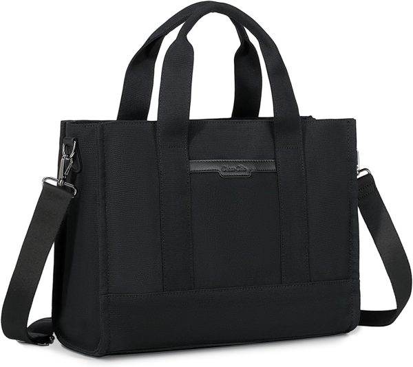 Chase Chic Canvas Tote Bag for Women, Multi Pockets Shoulder Crossbody Handbag Bag with Compartments for Work