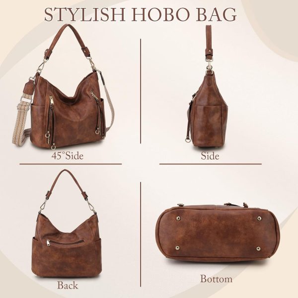 Chase Chic Hobo Bag for Women, PU Ladies Purse Handbags Trendy Crossbody Shoulder Bucket Bag for Work,Travel - Image 2