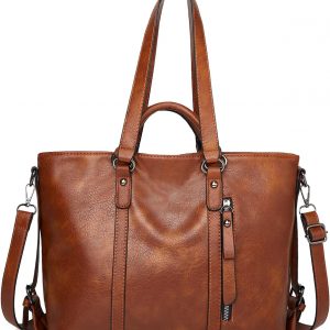 Aileese Tote Handbags for Women Retro Soft Leather Hobo Purses Fashion Crossbody Large Shoulder Bags Brown