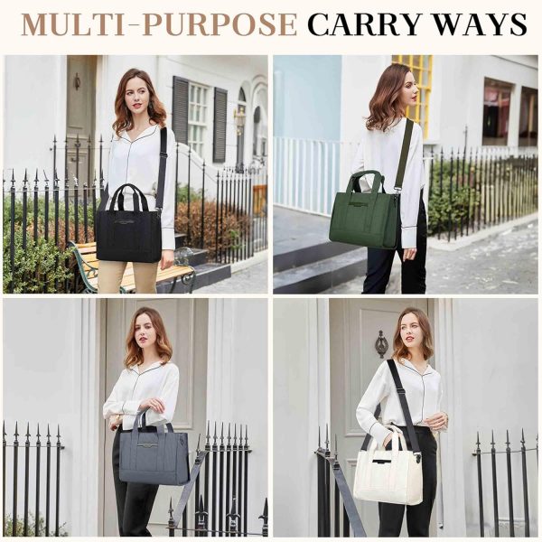 Chase Chic Canvas Tote Bag for Women, Multi Pockets Shoulder Crossbody Handbag Bag with Compartments for Work - Image 7