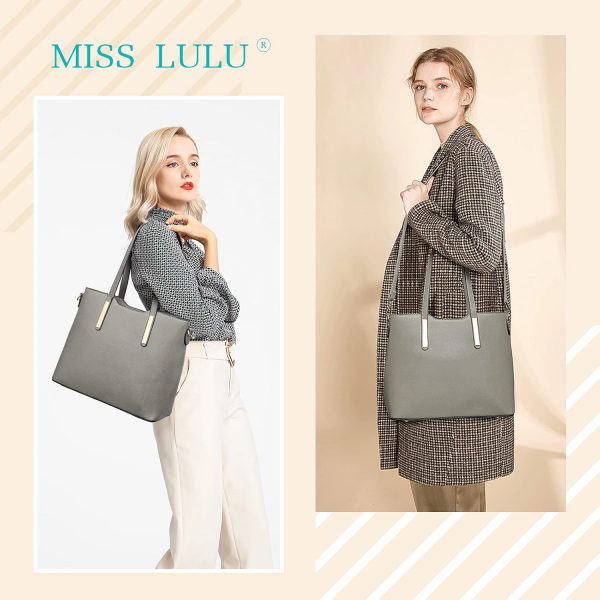 Miss Lulu Women’s Handbag Tote Bag Set, Faux Leather Shoulder Bag & Purse, 3 Piece Collection - Image 2