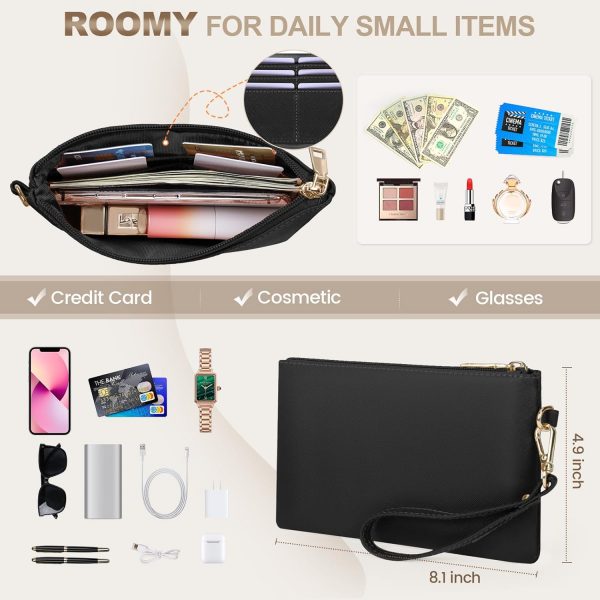 RAINSMORE Laptop Bags for Women 15.6 Inch Large Laptop Tote Bag PU Leather Ladies Laptop Handbag with Clutch Bag Water Resistant Work Bags for Business Office School Casual Black - Image 4