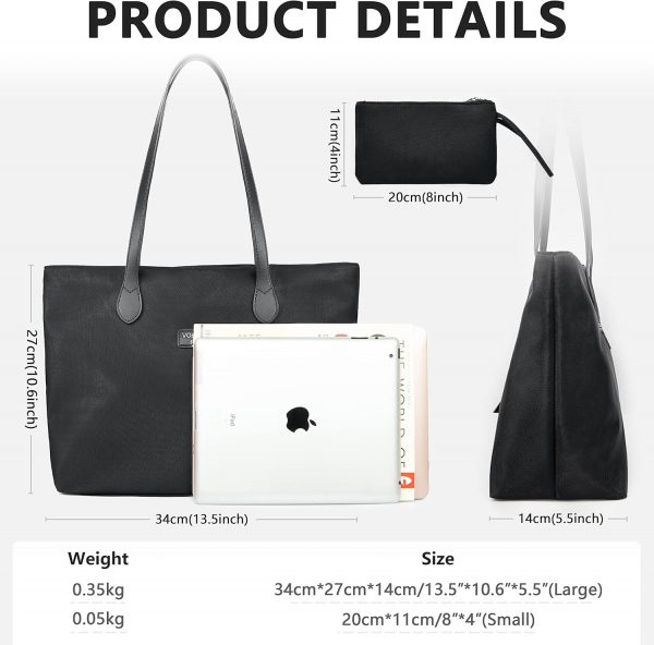 VOLGANIK ROCK Tote Bags for Women, Large and Lightweight Handbags for Women Water Resistant Nylon Shoulder Bag for Women Ladies Work Bags Shopping Bag Travel Bag Beach Bag School Bag - Image 3