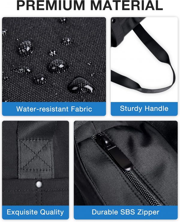 bagsmart Tote Bag for Women, Foldable Tote Bag, Handbags & Shoulder Bags with Zipper for Travel, Beach, Gym, Work, School - Image 4